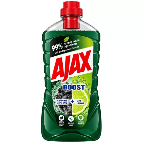 Ajax Boost univerzális tisztítószer 1L Charcoal + Lime - Aktív szén és lime