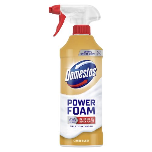 Domestos Power Foam WC és fürdőszoba tisztító hab Citrus Blast (435 ml)