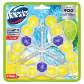 3 db Domestos Power 5 WC-frissítő blokk Lime (3 x 50 g)