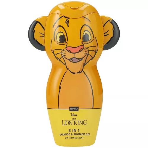 Disney Oroszlánkirály Simba 2in1 tusfürdő és sampon, gyenged és bőrbarát, narancs illatú 300 ml