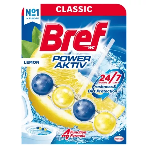 Bref Power Aktiv WC-frissítő blokk Lemon (50 g)