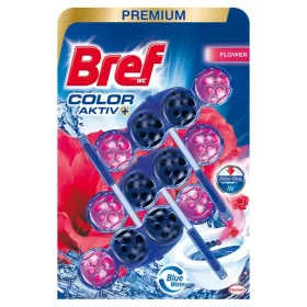 3 db-os Bref Color Aktiv+ WC frissítő Flower (3 x 50 g)
