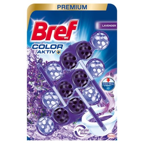Bref Color Aktív WC tisztító, golyós Mega Pack, 3DB-os  3X50g LEVENDULA (9db/karton)