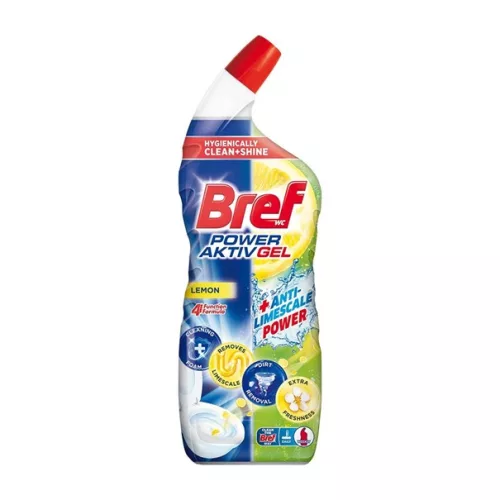 Bref Power Aktív WC tisztító gél Lemon (700 ml)