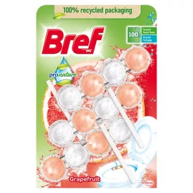 3 db Bref Pro Nature WC tisztító blokk Grapefruit (3 x 50 g)