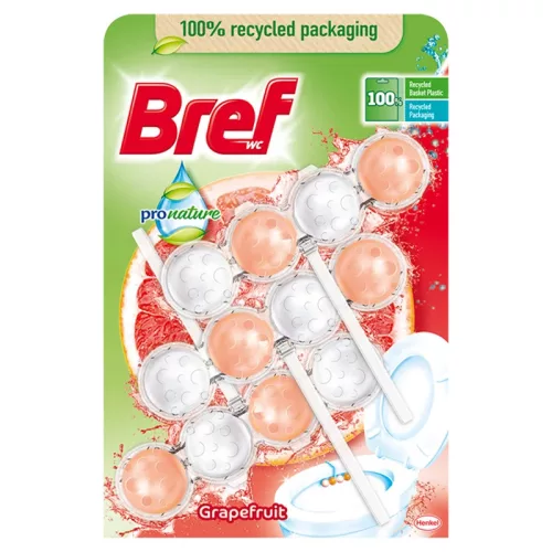 3 db Bref Pro Nature WC tisztító blokk Grapefruit (3 x 50 g)