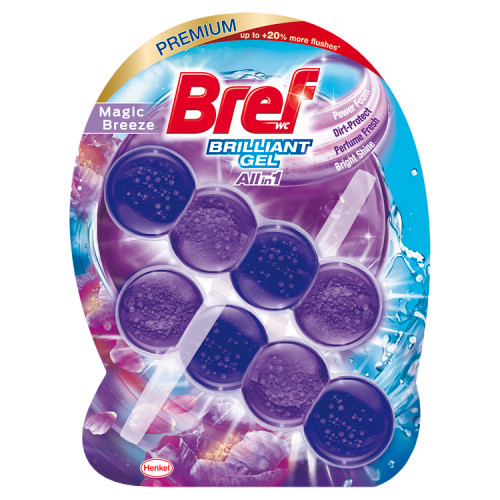 Bref Brilliant Gel, wc illatosító, Magic Breeze, 2x42g (10db/karton)