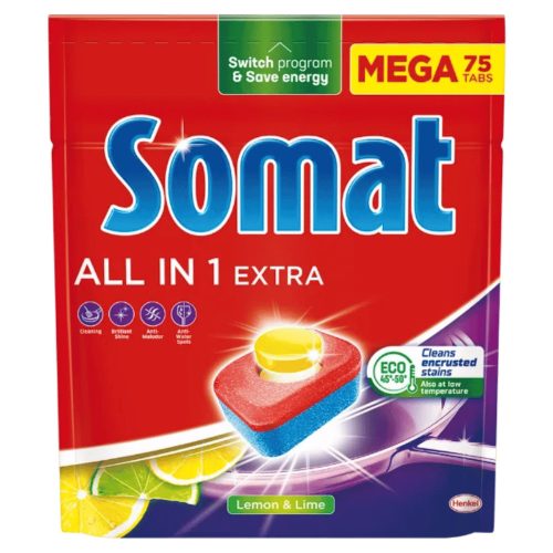 Somat All in 1 Extra mosogatógép tabletta Lemon & Lime (75 db)