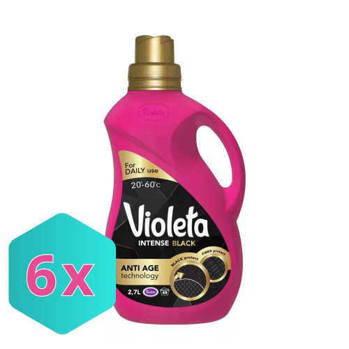 VIOLETA Intense Black folyékony mosószer fekete ruhákhoz 2,7 Liter 45 mosás KARTON - 6 db