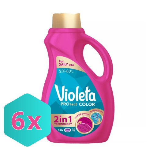 VIOLETA Intense Color folyékony mosószer színes ruhákhoz 2,7 Liter 45 mosás KARTON - 6 db