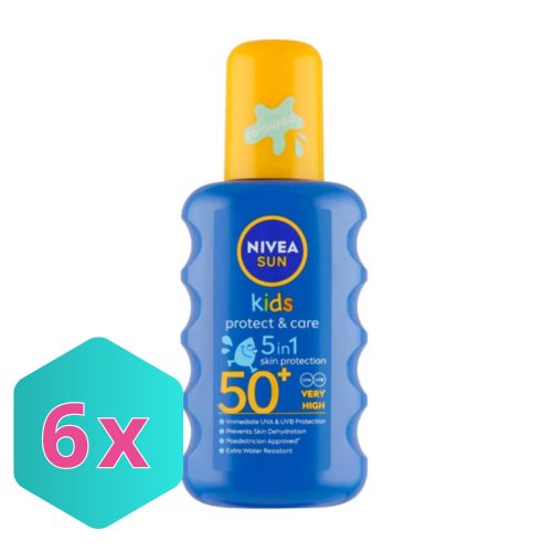 Nivea Kids Protect&Care hidratáló színezett gyermek napozó spray FF50+ 200ml KARTON - 6 db