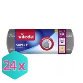   Vileda Super+ zárószalagos szemeteszsák 50Liter, 10db KARTON - 24x10 db