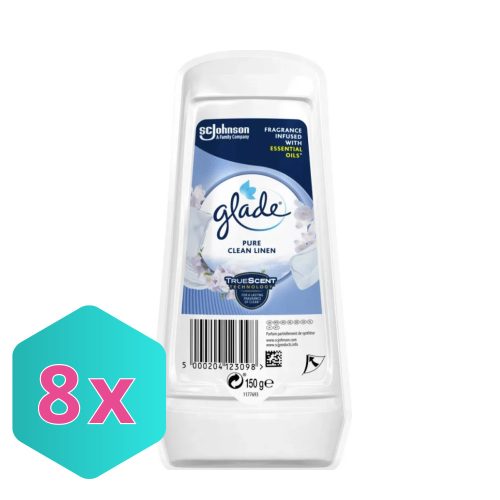 Glade zselés légfrissítő 150g tiszta ágynemű illat/clean linen KARTON - 8 db