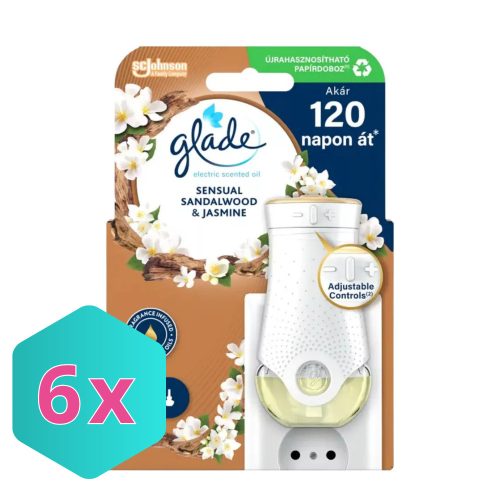Glade elektromos légfrissítő készülék+utántöltő 20ml Sensual sandalwood/jasmine KARTON - 6 db