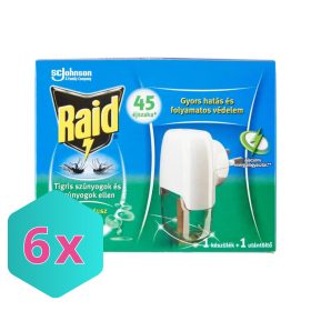   Raid Elektromos 45 éjszakás szúnyogirtó eukaliptusz illattal Készülék+UTÁNTÖLTŐ folyadék 27 ml KARTON - 6 db
