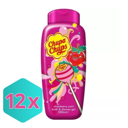 Chupa Chups Eper örvény hab-és tusfürdő, 300 ml KARTON - 12 db