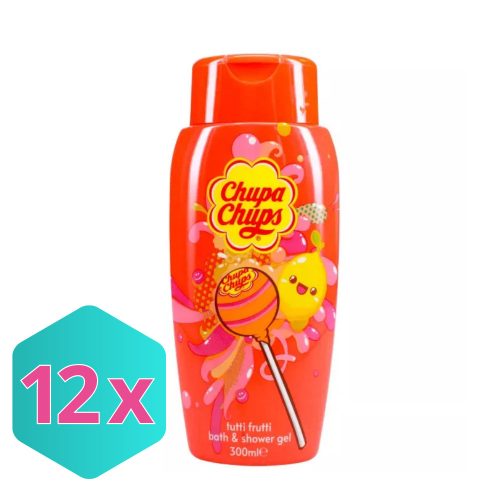 Chupa Chups hab- és tusfürdő, tutti-frutti illatú, 300ml KARTON - 12 db