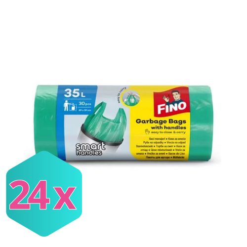 Fino szemeteszsák köthető füles, "Smart handles" 35 l, 30db/tekercs KARTON - 24 db