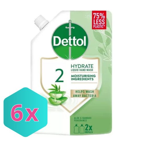 Dettol kézmosó gél UTÁNTÖLTŐ, hidratáló/aloe illattal, 500ml KARTON - 6 db