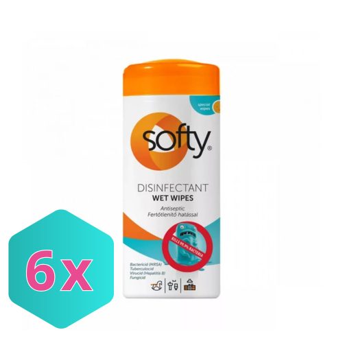 Softy Disinfectant nedves fertőtlenítő törlőkendő 30lap/doboz KARTON - 6 db