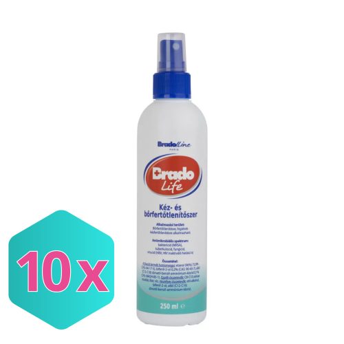 Bradolife kéz- és bőrfertőtlenítő SPRAY 250ml KARTON -10 db