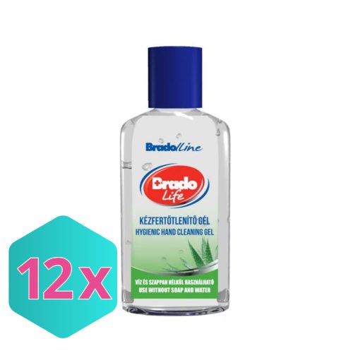 Bradolife kézfertőtlenítő gél 50ml ALOE KARTON -12 db