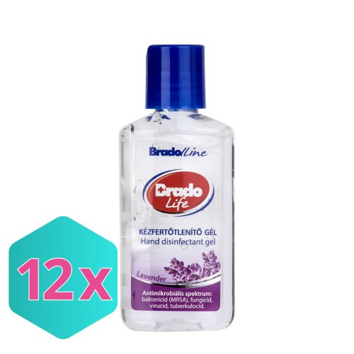 Bradolife kézfertőtlenítő gél 50ml LEVENDULA KARTON -12 db
