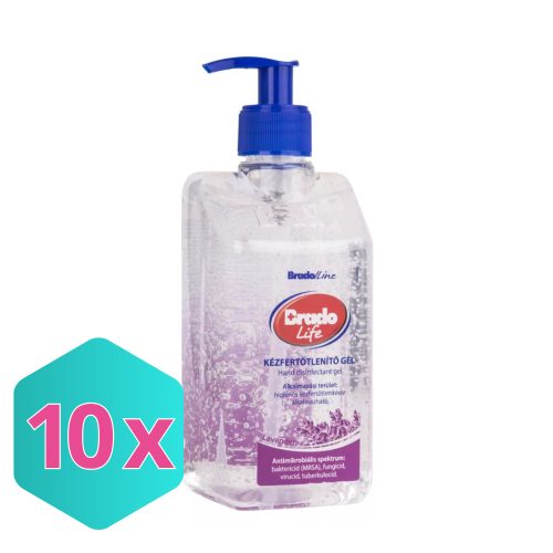 Bradolife kézfertőtlenítő gél 500ml LEVENDULÁS KARTON -10 db