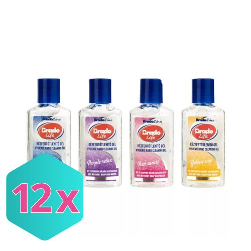 Bradolife kézfertőtlenítő gél 50ml PARFÜM Variációk KARTON -12 db