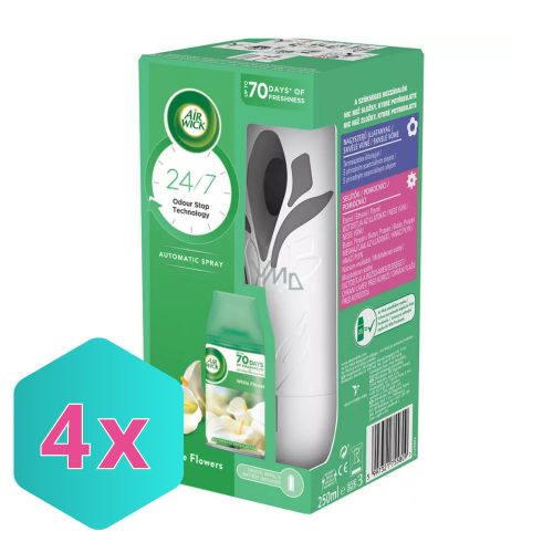 Air Wick Freshmatic, White Flowers, készülék+utántöltő 250 ml KARTON - 4 db