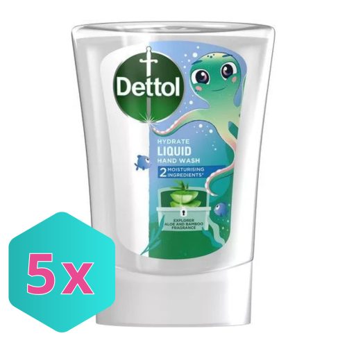 Dettol No Touch szenzoros szappanadagoló UTÁNTÖLTŐ - Aloe Vera KIDS 250ml KARTON - 5 db