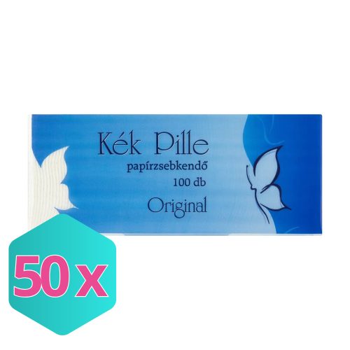 Kék Pille Papírzsebkendő 3 rétegű 100 db-os KARTON - 50 db