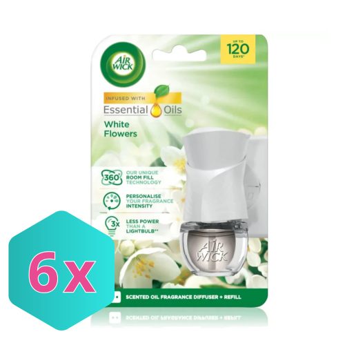 Air Wick elektromos illatosító készülék+utántöltő 19ml white flowers KARTON - 6 db