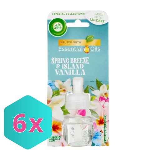 Air Wick elektromos illatosító utántöltő 19ml Spring Breeze & Island Vanilla KARTON - 6 db