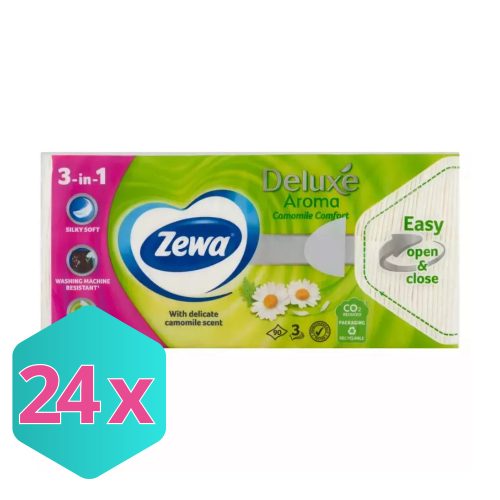 Zewa zsebkendő 90DB/CSG, 3r. camomile comfort KARTON - 24 db
