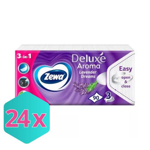 Zewa zsebkendő 90DB/CSG, 3r. lavender dreams KARTON - 24 db