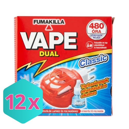 VAPE Dual elektromos szúnyogriasztó készülék lapkához és folyadékhoz 1 db KARTON - 12 db