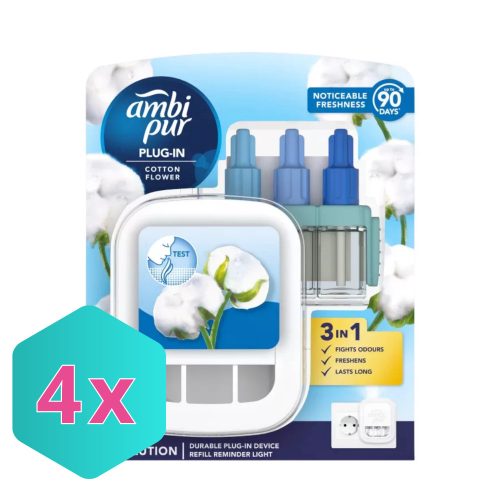 Ambi Pur 3volution készülék + utántöltő Cotton Flower 20ml KARTON - 4 db