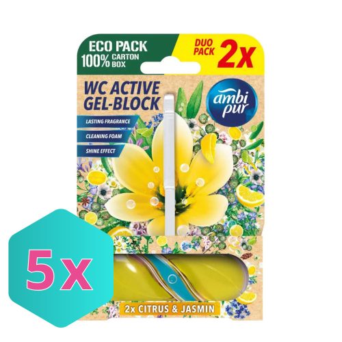 Ambi Pur Lemon & Jasmin aktív WC illatosító 2x45g KARTON - 5 db