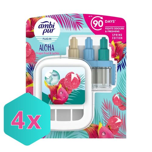 Ambi Pur 3volution készülék + utántöltő ALOHA (Dragon fruit&Lychee) 20ml KARTON - 4 db