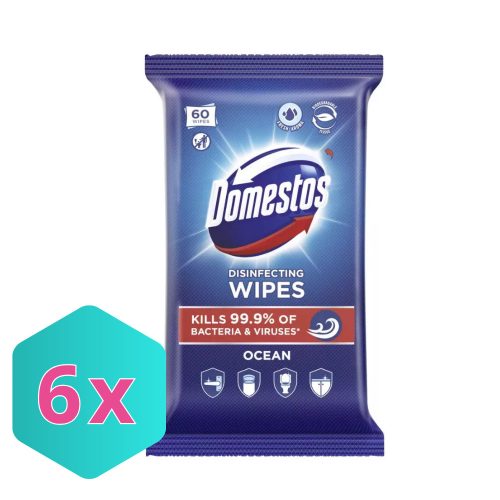 Domestos higiénikus törlőkendő 60db/csg, óceán KARTON - 6 cs
