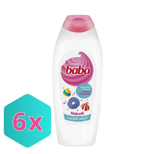 Baba habfürdő Habcsók 750ml Málna és Rózsafa KARTON - 6 db