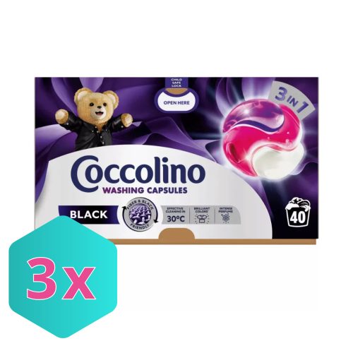 Coccolino 3in1 mosókapszula Black 40 mosás 692g KARTON - 3 db