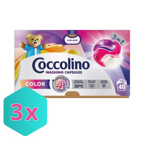 Coccolino 3in1 mosókapszula Color 40 mosás 692g KARTON - 3 db