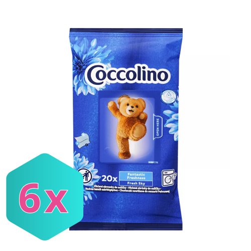 Coccolino Illatosítókendő szárítógéphez, Fresh Sky, 20 db KARTON - 6 db