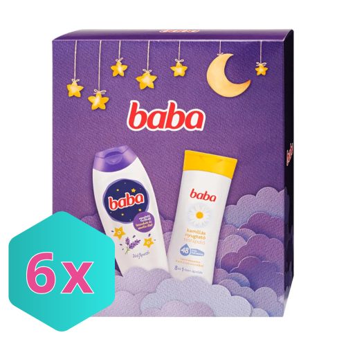 Baba ajándékcsomag, Baba Jóéjtpuszi tusfürdő 400ml + Baba kamillás nyugtató testápoló 400ml KARTON - 6 db