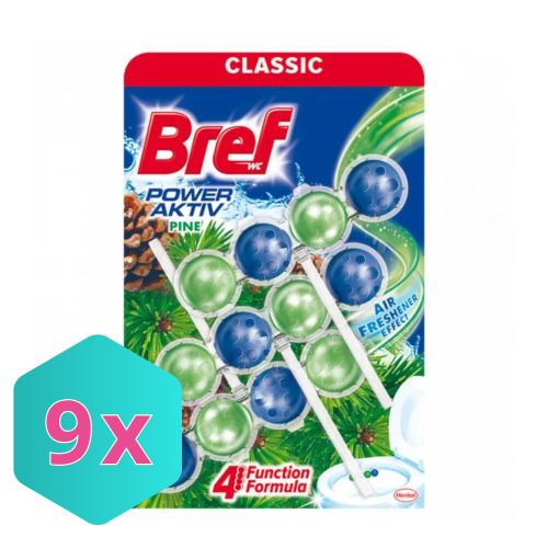 Bref wc tisztító golyós Mega Pack (3DB-OS) power aktiv 3X50g pine KARTON -9 cs