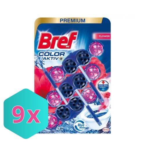 Bref wc tisztító golyós Mega Pack (3DB-OS) Color Aktiv 3X50g Flower KARTON -9 cs