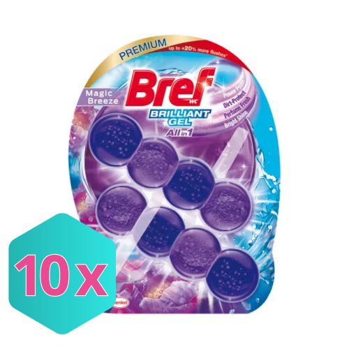 Bref Brilliant Gel, wc illatosító, Magic Breeze, 2x42g  KARTON - 10 db