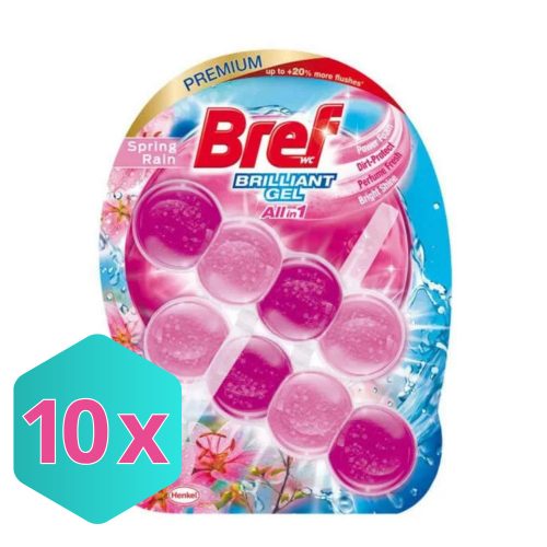 Bref Brilliant Gel, wc illatosító, Spring Rain, 2x42g  KARTON - 10 db